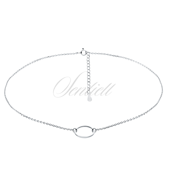 Silver (925) choker necklace with circle