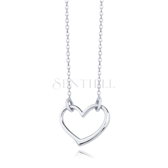 Silver (925) choker necklace with heart