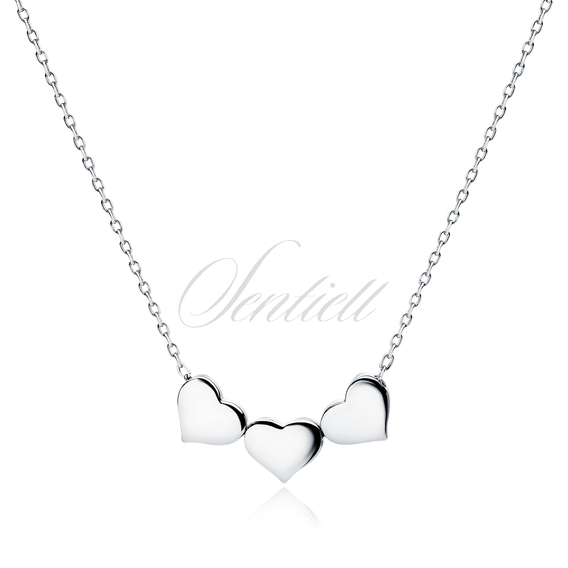 Silver (925) choker necklace with hearts