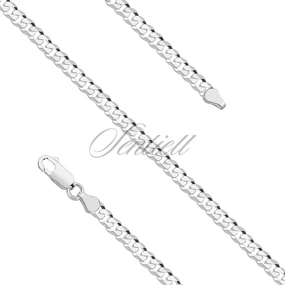 Silver (925) diamond-cut bracelet - curb extra flat Ø 100