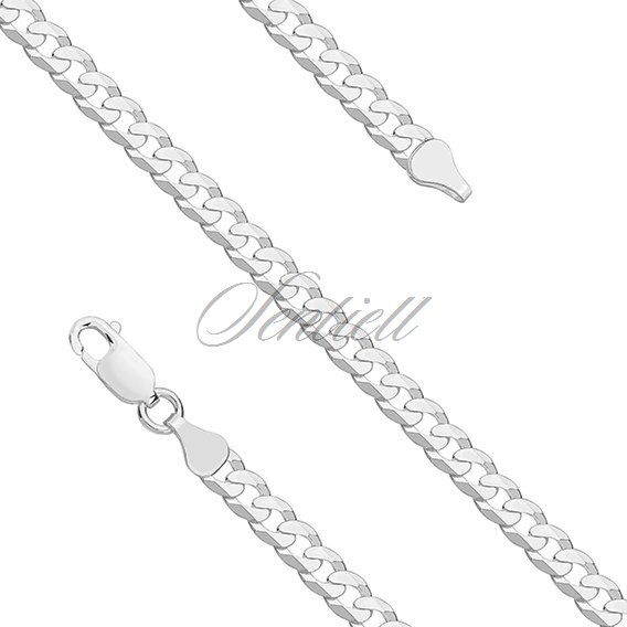 Silver (925) diamond-cut bracelet - curb extra flat Ø 140