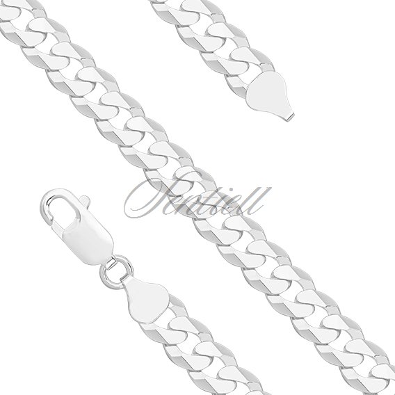 Silver (925) diamond-cut bracelet - curb extra flat Ø 200