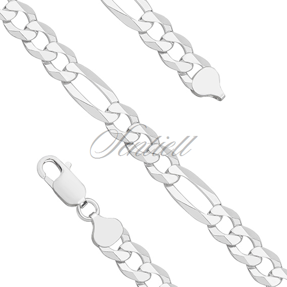 Silver (925) diamond-cut bracelet - figaro extra flat Ø 200