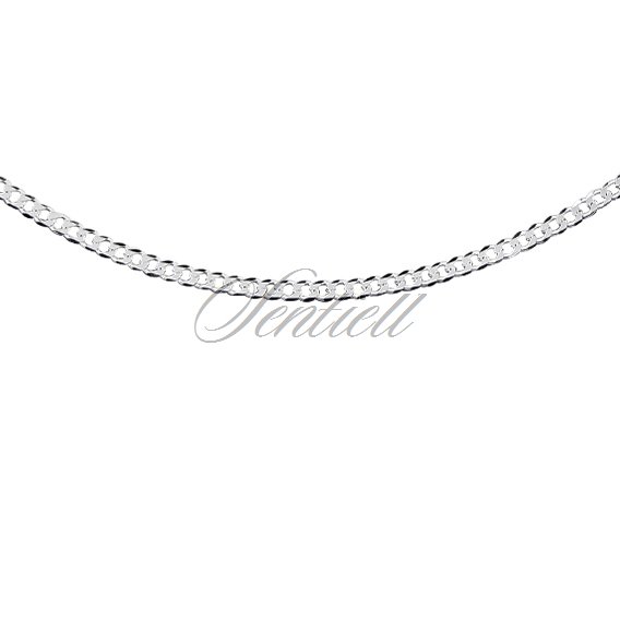 Silver (925) diamond-cut chain - curb extra flat Ø 060 rhodium-plated