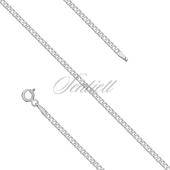 Silver (925) diamond-cut chain - curb extra flat Ø 060 rhodium-plated