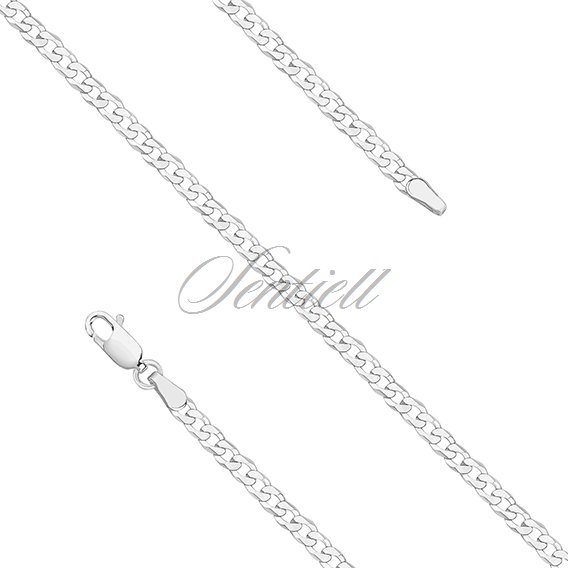 Silver (925) diamond-cut chain - curb extra flat Ø 080