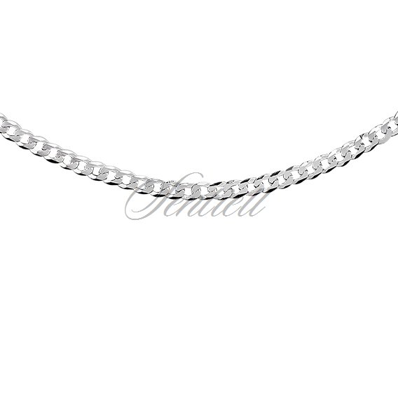 Silver (925) diamond-cut chain - curb extra flat Ø 080 rhodium-plated