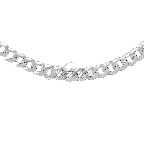 Silver (925) diamond-cut chain - curb extra flat Ø 160 rhodium-plated