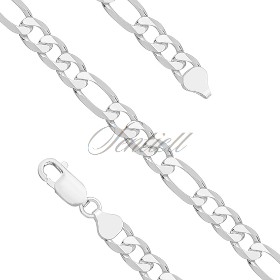 Silver (925) diamond-cut chain - figaro extra flat Ø 0180