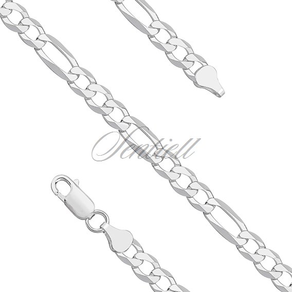 Silver (925) diamond-cut chain - figaro extra flat Ø 160