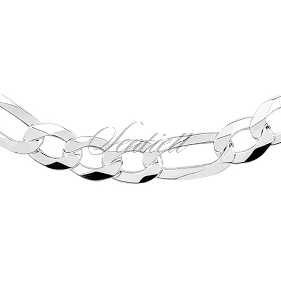 Silver (925) diamond-cut chain - figaro extra flat Ø 300