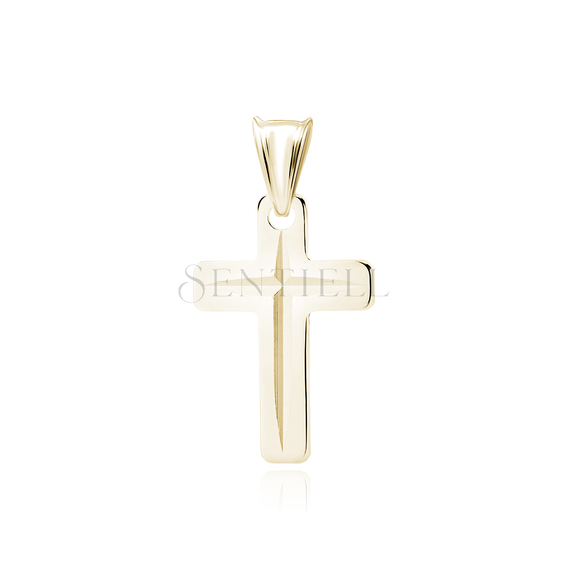 Silver (925) diamond cut gold-plated pendant cross