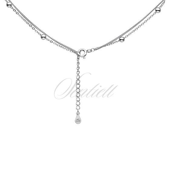 Silver (925) double necklace with balls