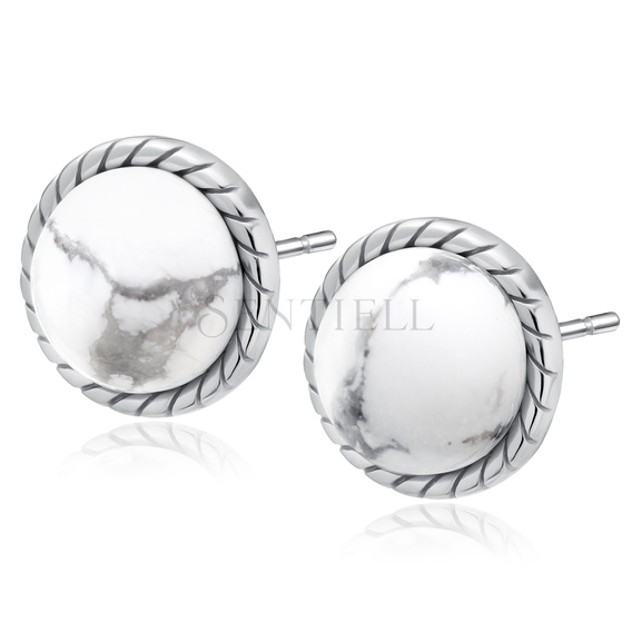 Silver (925) earings with white howlit