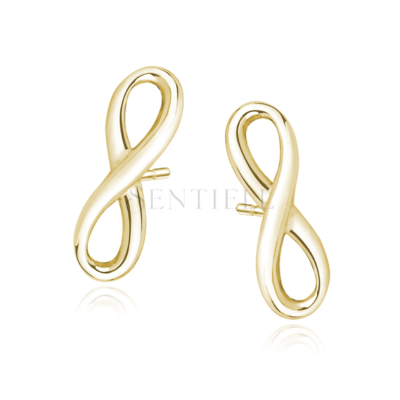 Silver (925) earrings Infinity, gold-plated