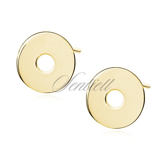 Silver (925) earrings celebrity, gold-plated circles