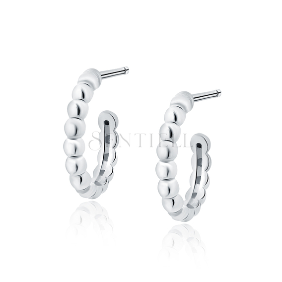 Silver (925) earrings - circles with balls