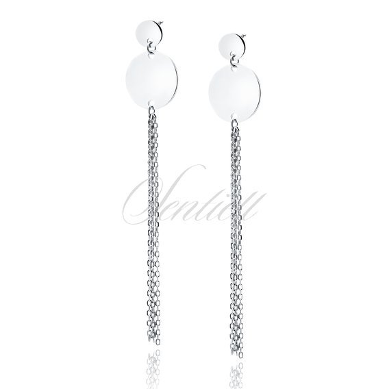 Silver (925) earrings - circles with chains