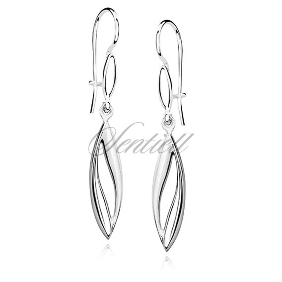 Silver (925) earrings elegant satin and high polished