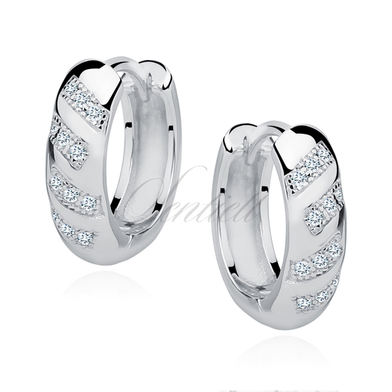 Silver (925) earrings hoop with zirconia