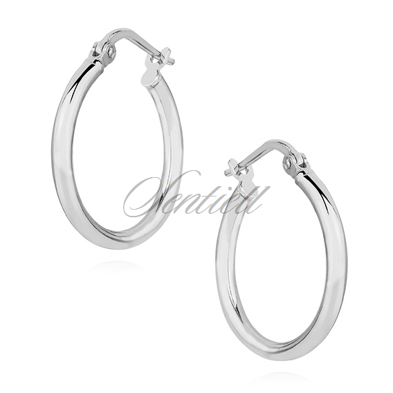 Silver (925) earrings hoops - highly polished