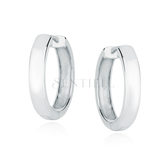 Silver (925) earrings hoops - highly polished