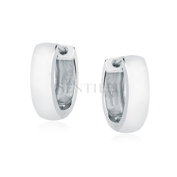 Silver (925) earrings hoops - highly polished