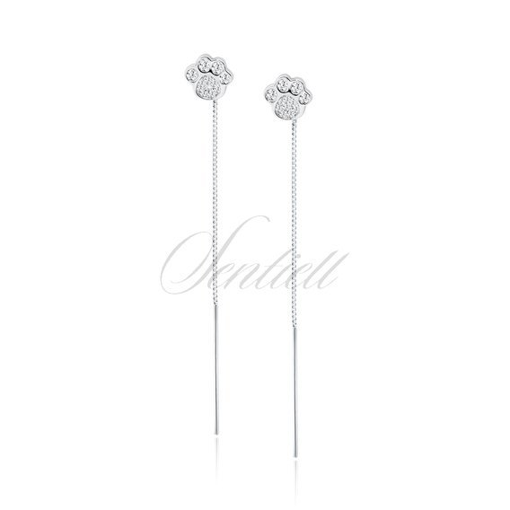 Silver (925) earrings - paws with white zirconias