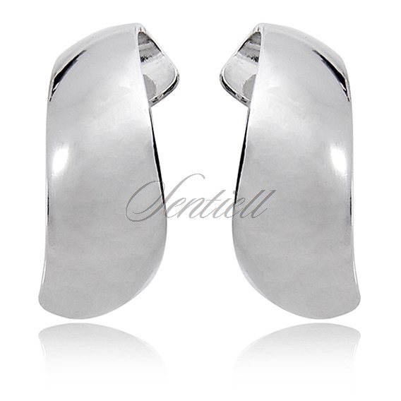 Silver (925) earrings - plain twisted silver