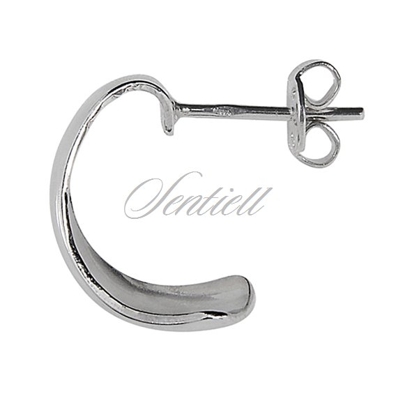 Silver (925) earrings - plain twisted silver