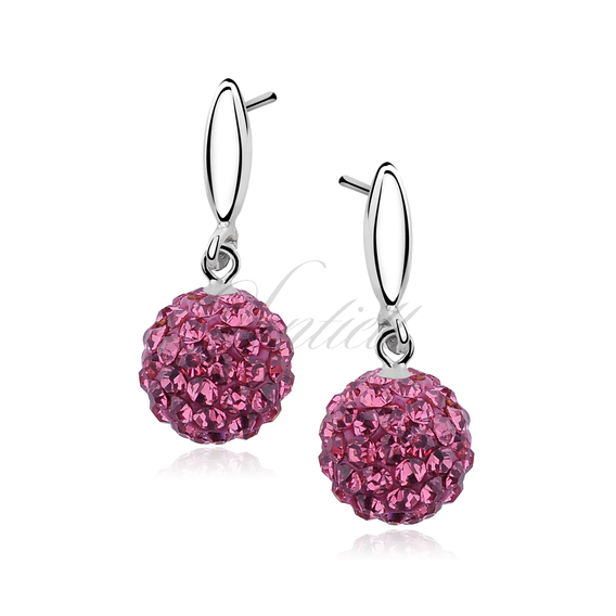 Silver (925) earrings raspberry disco ball