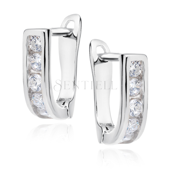 Silver (925) earrings white zirconia
