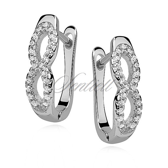 Silver (925) earrings white zirconia - Infinity