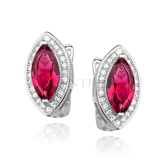 Silver (925) earrings with ruby zirconia