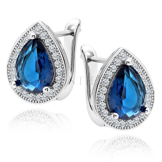 Silver (925) earrings with sapphire zirconia