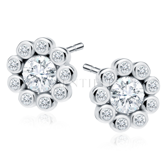 Silver (925) earrings with white zirconia