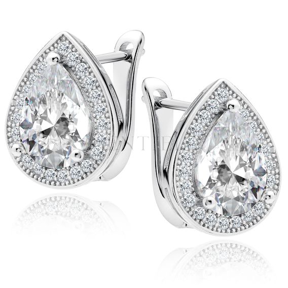 Silver (925) earrings with white zirconia