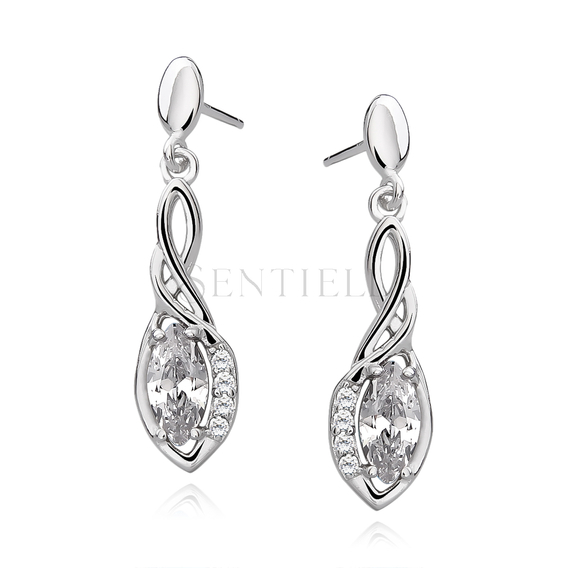 Silver (925) earrings with white zirconia