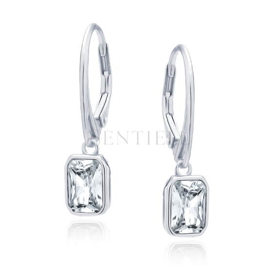 Silver (925) earrings with white zirconia