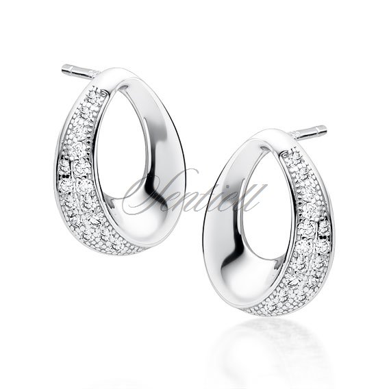 Silver (925) earrings with white zirconias