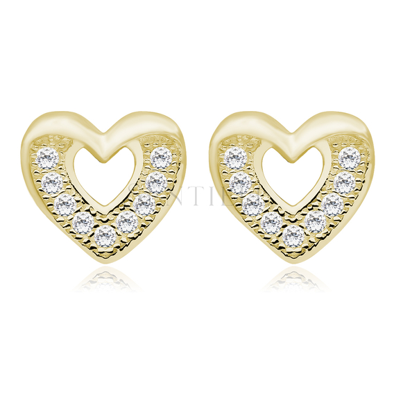 Silver (925) earrings zirconia microsetting gold-plated