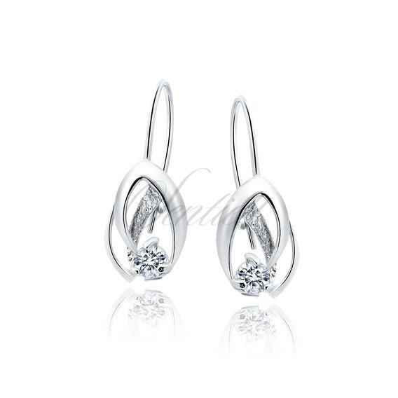Silver (925) elegant earrings with white zirconia