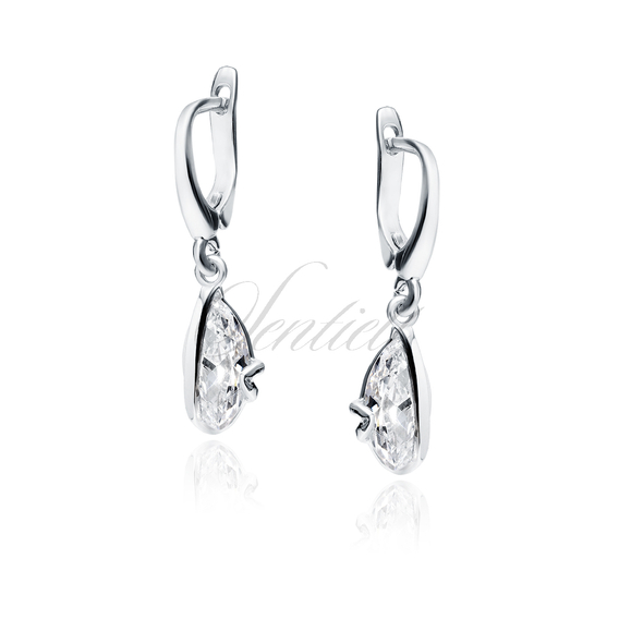 Silver (925) elegant earrings with white zirconia