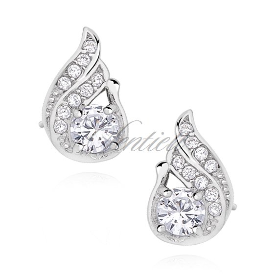 Silver (925) elegant earrings with zirconia