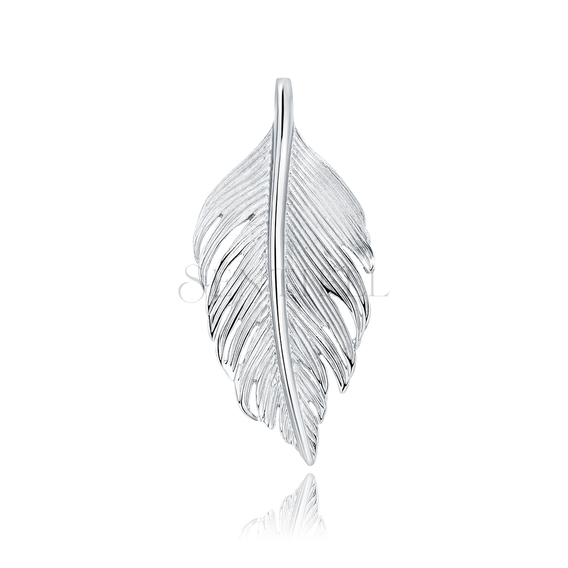 Silver (925) elegant pendant - feather