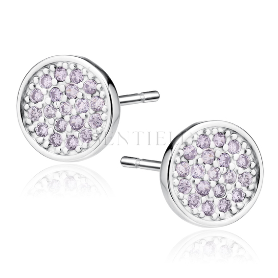 Silver (925) elegant round earrings with zirconias