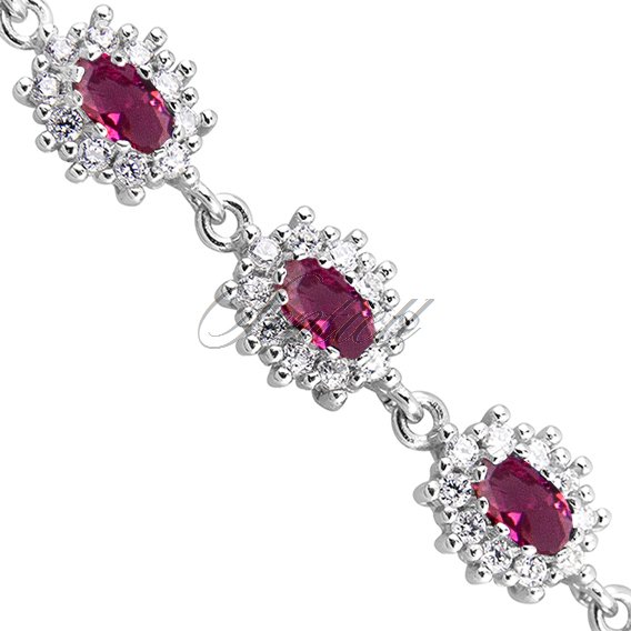 Silver (925) fashionable bracelet ruby zirconia