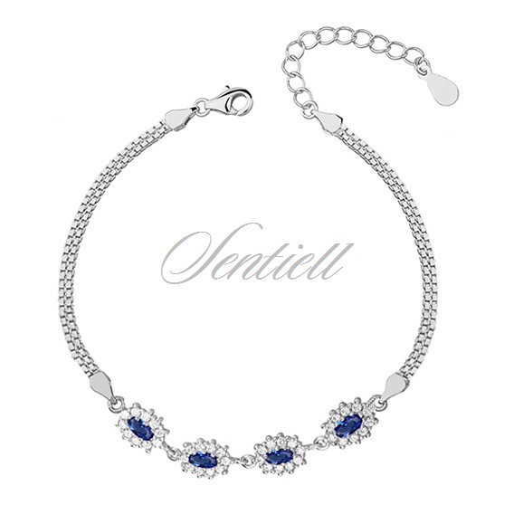 Silver (925) fashionable bracelet with sapphire zirconias