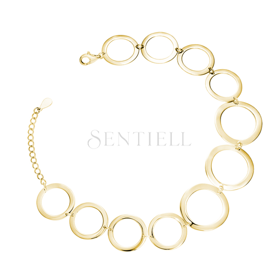 Silver (925) fashionable gold-plated bracelet with circles