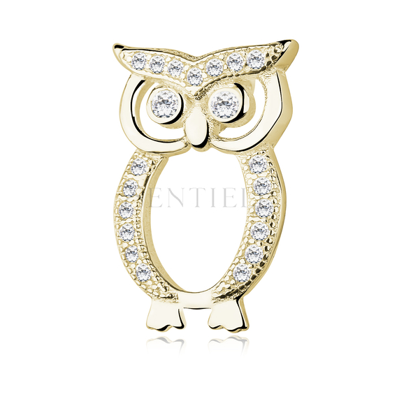 Silver (925) gold-plated Owl pendant with zirconia